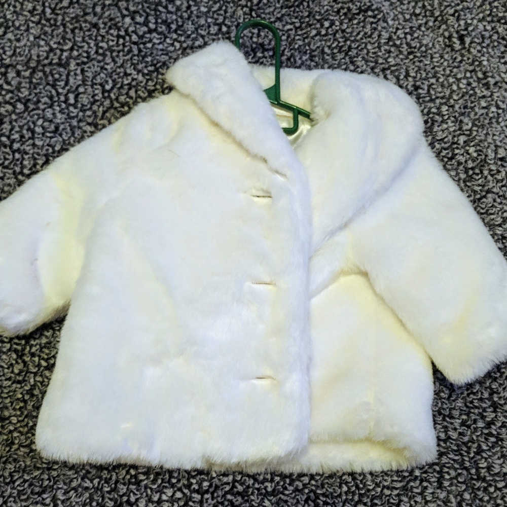 Gymboree Faux Fur and satin lined baby girl jacket